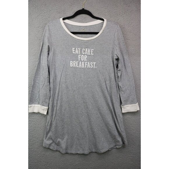 Kate Spade NY "Eat Cake For Breakfast" Sleep Shirt-Large-Quiet Luxury-Soft - Picture 1 of 10
